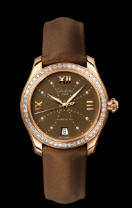 Glashutte Original Lady Serenade Gold Brown Index Line Diamond Bezel (1-39-22-13-11-44)