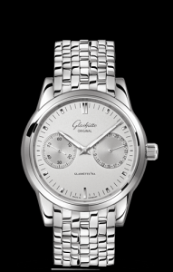 Glashutte Original Senator Hand Date Silver Bracelet (1-39-58-02-02-14)