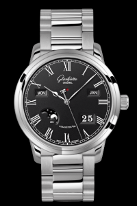Glashutte Original Senator Perpetual Calendar Stainless Steel Black Bracelet (100-02-25-12-14)
