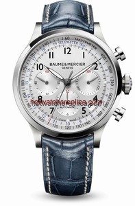 Baume & Mercier Capeland Chronograph 44 Silver / Alligator (10063)