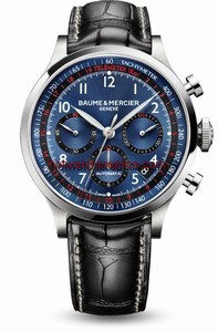 Baume & Mercier Capeland Chronograph 44 Blue / Alligator (10065)