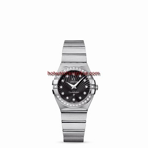 Omega Constellation 27mm Quartz Brushed Diamond Bezel / Black Supernova (123.15.27.60.51.001)