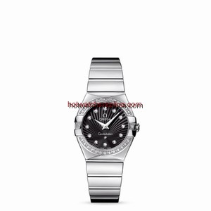 Omega Constellation 27mm Quartz Polished Diamond Bezel / Black Supernova (123.15.27.60.51.002)