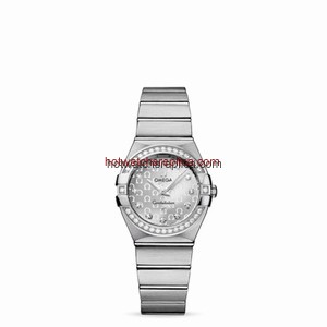 Omega Constellation 27mm Quartz Brushed Diamond Bezel / Silver Omega (123.15.27.60.52.001)