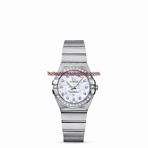 Omega Constellation 27mm Quartz Brushed Diamond Bezel / MOP (123.15.27.60.55.001)