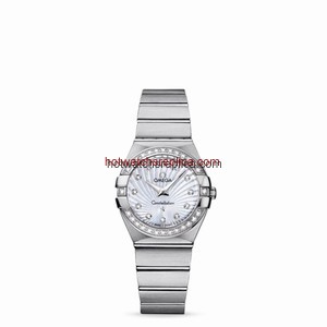Omega Constellation 27mm Quartz Brushed Diamond Bezel / MOP Supernova (123.15.27.60.55.002)