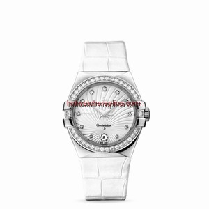 Omega Constellation 35mm Quartz White Alligator / Diamond (123.18.35.60.52.001)