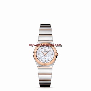 Omega Constellation 24mm Quartz Polished Two Tone Red / MOP (123.20.24.60.55.003)