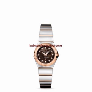 Omega Constellation 24mm Quartz Polished Two Tone / Brown Supernova (123.20.24.60.63.002)