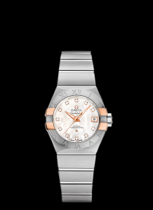 Omega Constellation 27mm Co-Axial Red Gold Claws / Diamond MOP (123.20.27.20.55.004)