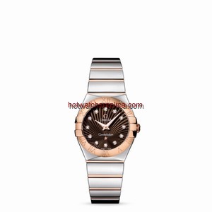 Omega Constellation 27mm Quartz Polished Two Tone / Brown Supernova (123.20.27.60.63.002)
