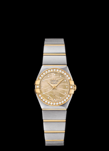 Omega Constellation 24mm Quartz Two Tone / Diamond Bezel / Champagne MOP (123.25.24.60.57.001)