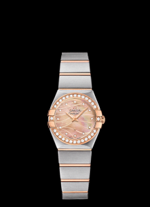 Omega Constellation 24mm Quartz Two Tone / Diamond Bezel / Wavy MOP (123.25.24.60.57.002)