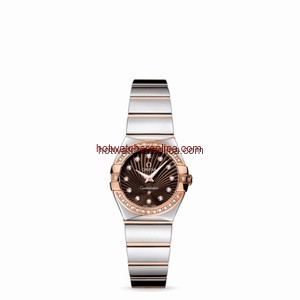 Omega Constellation 24mm Quartz Polished Two Tone / Diamond Bezel / Brown Supernova (123.25.24.60.63.002)