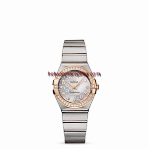 Omega Constellation 27mm Quartz Brushed Two Tone / Diamond Bezel / Silver Omega (123.25.27.60.52.001)