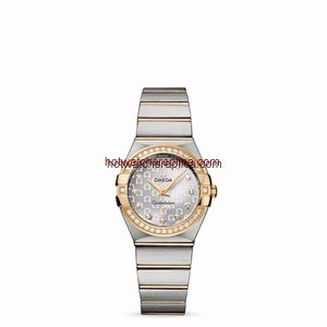 Omega Constellation 27mm Quartz Brushed Two Tone / Silver Omega (123.25.27.60.52.002)