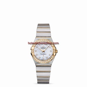 Omega Constellation 27mm Quartz Brushed Two Tone / Diamond Bezel / MOP Supernova (123.25.27.60.55.004)