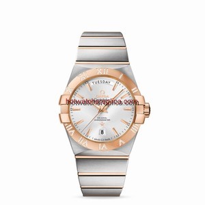 Omega Constellation Day-Date 38mm Co-Axial Brushed Two Tone Red / Diamond (123.25.38.22.02.001)