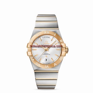 Omega Constellation Day-Date 38mm Co-Axial Brushed Two Tone / Diamond (123.25.38.22.02.002)
