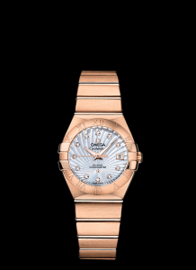 Omega Constellation 27mm Co-Axial Brushed Red Gold / MOP Supernova (123.50.27.20.55.001)