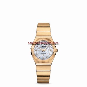 Omega Constellation 27mm Co-Axial Brushed Yellow Gold / MOP Supernova (123.50.27.20.55.002)