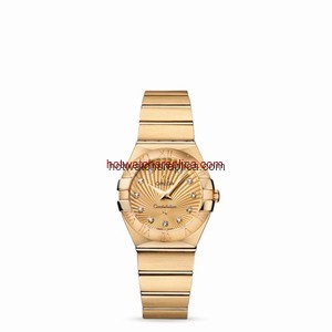Omega Constellation 27mm Quartz Brushed Yellow Gold / Champagne Supernova (123.50.27.60.58.001)