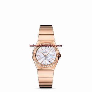 Omega Constellation 27mm Quartz Polished Red Gold / Diamond Bezel / MOP (123.55.27.60.55.006)