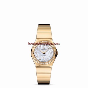 Omega Constellation 27mm Quartz Polished Yellow Gold / Diamond Bezel / MOP Supernova (123.55.27.60.55.007)