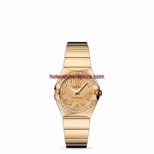 Omega Constellation 27mm Quartz Polished Yellow Gold / Champagne Supernova (123.55.27.60.58.002)