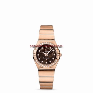 Omega Constellation 27mm Quartz Brushed Red Gold / Diamond Bezel / Brown Supernova. (123.55.27.60.63.001)