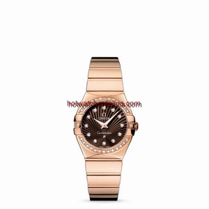 Omega Constellation 27mm Quartz Polished Red Gold / Diamond Bezel / Brown Supernova (123.55.27.60.63.002)
