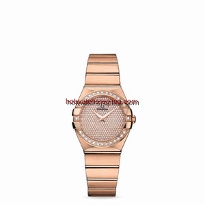 Omega Constellation 27mm Quartz Brushed Red Gold / Diamond Bezel / Diamond Dial (123.55.27.60.99.004)