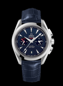 Omega Seamaster Aqua Terra 150M Co-Axial GMT Chronograph 43mm Blue / Alligator (231.13.43.52.03.001)