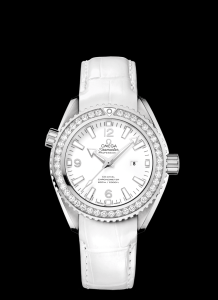 Omega Seamaster Planet Ocean 600M Co-Axial 37.5mm White / Diamond Bezel / Alligator (232.18.38.20.04.001)