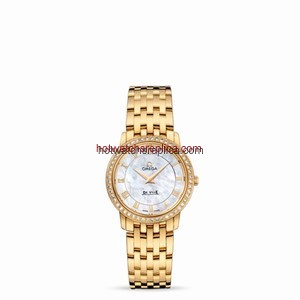 Omega Deville Prestige Quartz 27mm Yellow Gold / Diamond / MOP (413.55.27.60.05.001)