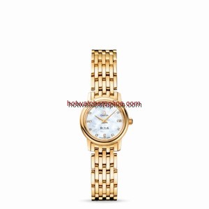 Omega Deville Prestige Quartz 22mm Yellow Gold / Bracelet / Diamond MOP (4170.76.00)