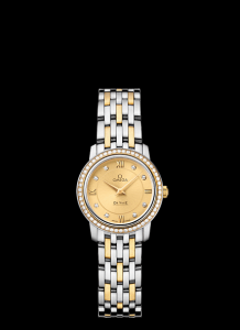 Omega Deville Prestige Quartz Ladies 24.5mm Two Tone / Diamond (424.25.24.60.58.001)