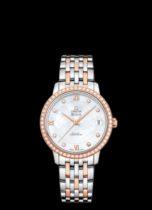 Omega DeVille Prestige Co-Axial 32.7 Two Tone Red Diamond Bracelet (424.25.33.20.55.002)