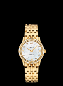 Omega Deville Prestige Quartz 27mm Gold / Diamond / MOP (424.55.27.60.55.001)