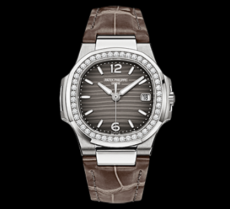 Patek Philippe Nautilus 7010 White Gold Smoke Gray Strap (7010G-012)