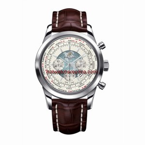 Breitling Transocean Chronograph Unitime Silver / Alligator (AB0510U0.A732.756P.A20BA.1)