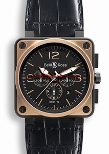 Bell & Ross BR 01 94 Pink Gold & Carbon Officer Chronograph (BR0194BICOOF)