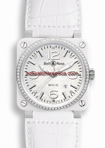 Bell & Ross BR 03 92 White Ceramic Diamonds (BR0392WHCDSCA)