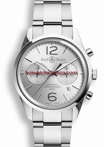 Bell & Ross BR 126 Officer Silver Chronograph (BRG126WHSTSST)