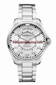 Hamilton Khaki Pilot Day Date Silver Bracelet (H64615155)