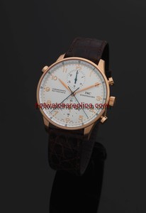IWC Portuguese Chrono-Rattrapante Rose Gold Brown Alligator (IW3712-03)