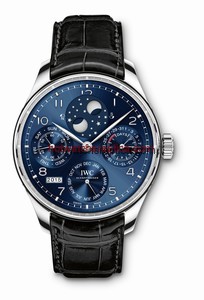 IWC Portugieser Perpetual Calendar Double Moon White Gold / Blue (IW5034-01)