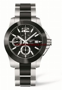 Longines Conquest Chronograph Ceramic Bracelet (L3.661.4.56.7)