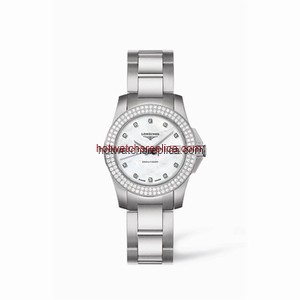 Longines Conquest 29.5 Quartz Stainless Steel Double Row Diamond Bezel (L3.258.0.87.6)