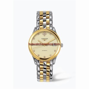 Longines Flagship 35.6 Automatic Two Tone Cream Diamond (L4.774.3.07.7)